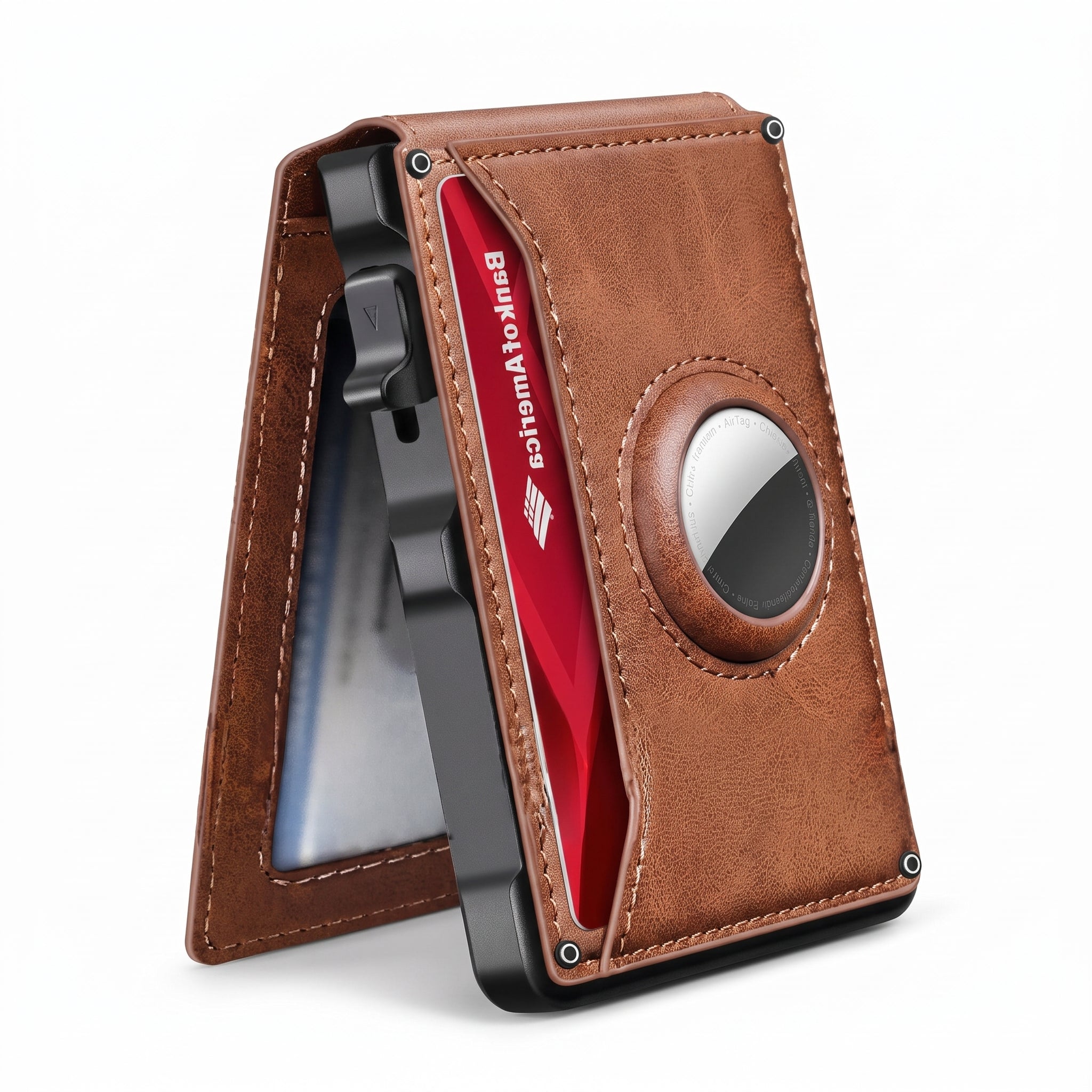 Mens Carbon Fiber Wallet with Airtag Slot